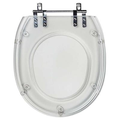 Assento Sanitário Spot Alongado Resina Plástica Convencional Alumínio Anodizado Transparente Pontto