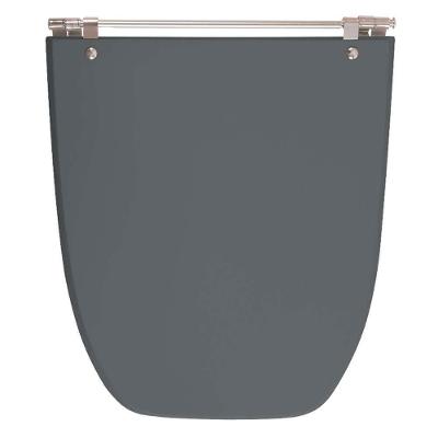 Assento Sanitário Scala Alongado MDF Fechamento Convencional Cinza Quartzo Pontto Lavabo