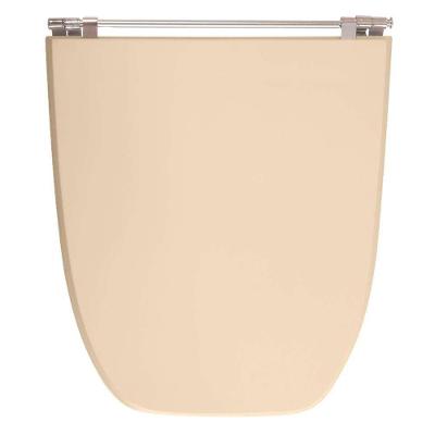Assento Sanitário Scala Visone Salmão MDF Fechamento Convencional Alumínio Anodizado Rosa Pontto