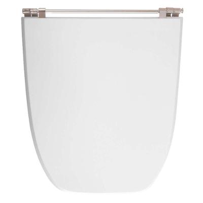 Assento Sanitário Scala Neve Alongado MDF Fechamento Convencional Alumínio Anodizado Branco Pontto