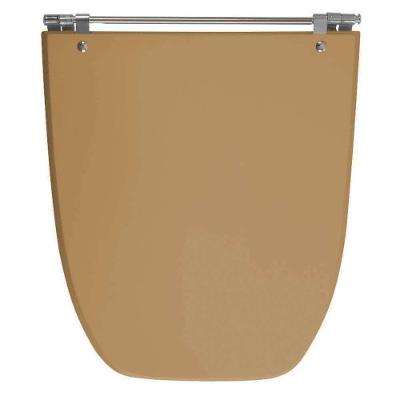 Assento Sanitário Scala Alongado MDF Fechamento Convencional Alumínio Anodizado Amêndoa Pontto