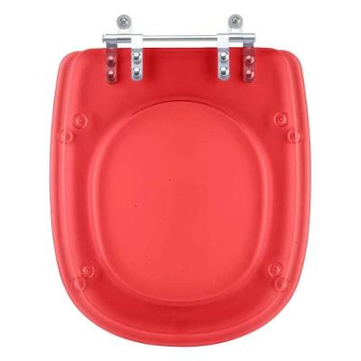 Assento Sanitário Sabatini Alongado Resina Plástica Parafusado Convencional Vermelho Transparente