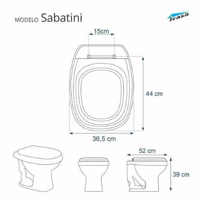 Assento Sanitário Sabatini Alongado Plástico Parafusado Convencional Branco Pontto Lavabo