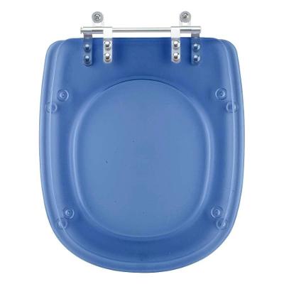 Assento Sanitário Sabatini Alongado Resina Plástica Parafusado Convencional Azul Transparente Pontto