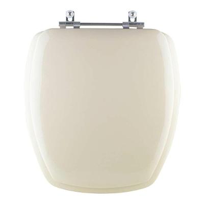 Assento Sanitário Thema Oval Poliuretano (PU) Parafusado Almofadado Bege Claro Pontto