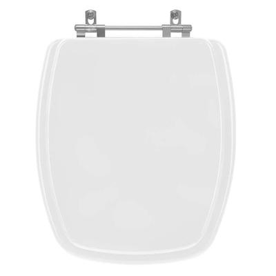 Assento Sanitário Valentina para Vaso Santamarina Alongado MDF Fechamento Convencional Branco Pontto
