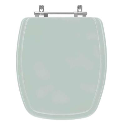 Assento Sanitário Valentina Alongado MDF Fechamento Convencional Almofadado Verde Claro Pontto