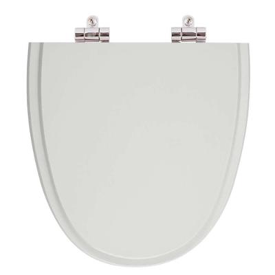 Assento Sanitário Up Alongado Resina Plástica Fechamento Suave Soft Close Cinza e Prata