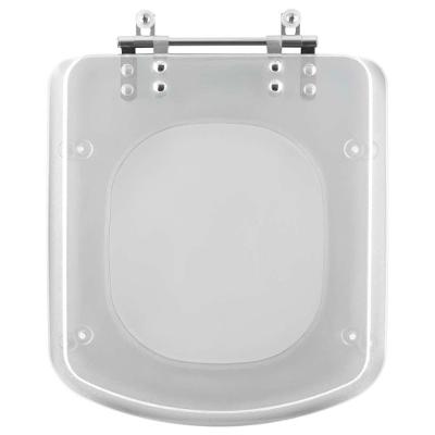 Assento Sanitário Unic Alongado Resina Plástica Convencional Alumínio Anodizado Transparente Pontto