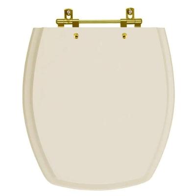 Assento Sanitário Thema Alongado Resina Plástica Parafusado Convencional Bege