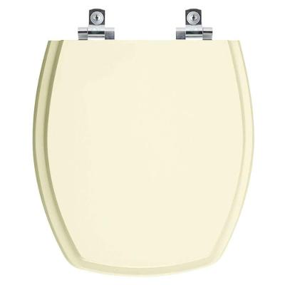 Assento Sanitário Thema Bone Alongado Plástico Parafusado Fechamento Suave Bege Pontto Lavabo