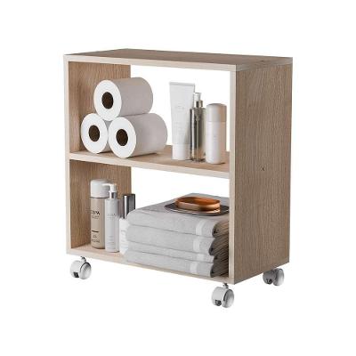 Gabinete para Banheiro Valencia com Rodízios 2 Prateleiras MDP 50CM Bege