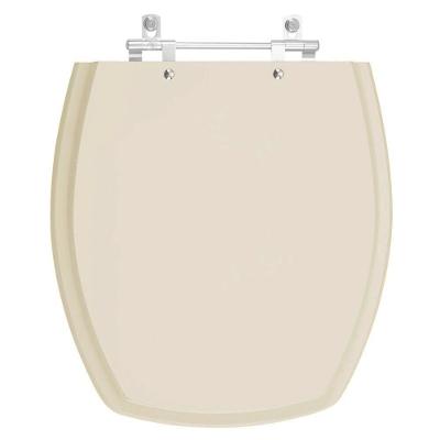 Assento Sanitário Thema Bone Alongado MDF Fechamento Convencional Alumínio Bege Pontto Lavabo