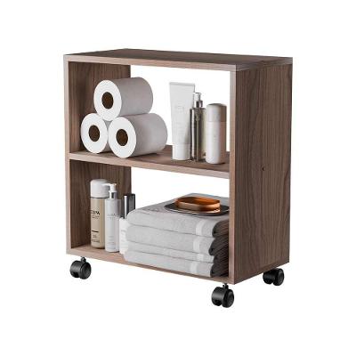 Gabinete para Banheiro Valencia com Rodinhas 2 Prateleiras MDF 50CM Marrom