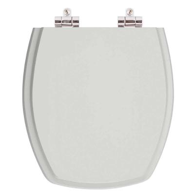 Assento Sanitário Thema Alongado Resina Plástica Fechamento Suave Cinza Platina Pontto Lavabo