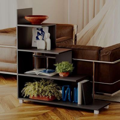 Estante Escada para Sala Quarto Ladder Organizador 4 Prateleiras 96CM Preto Mercado das Prateleiras