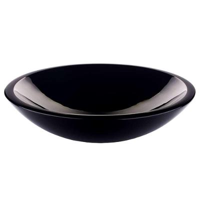 Cuba para Banheiro Redonda Sobrepor Resina Brilhoso Preto Pontto Lavabo 35CM