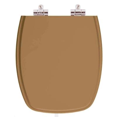 Assento Sanitário Stylus Alongado Resina Plástica Fechamento Suave Soft Close Amarelo Terra