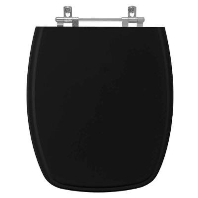 Assento Sanitário Stylus Excellence Alongado MDF Fechamento Convencional Preto Pontto Lavabo