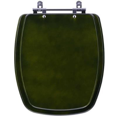 Assento Sanitário Stylus Alongado MDF Fechamento Convencional Alumínio Anodizado Verde Degrade