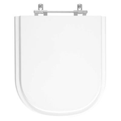 Assento Sanitário Square Quadrado MDF Fechamento Convencional Alumínio Anodizado Branco Pontto