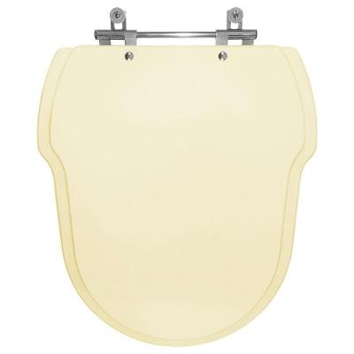 Assento Sanitário Hampton Bone para Vaso Incepa Alongado MDF Fechamento Convencional Bege Pontto