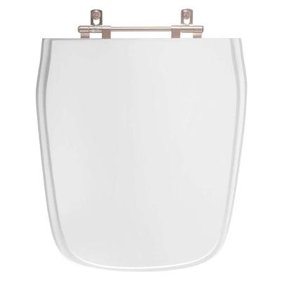 Assento Sanitário Imperium Alongado MDF Fechamento Convencional Alumínio Anodizado Branco Pontto