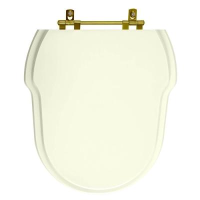 Assento Sanitário Hampton Biscuit Alongado MDF Fechamento Convencional Bege Pontto Lavabo
