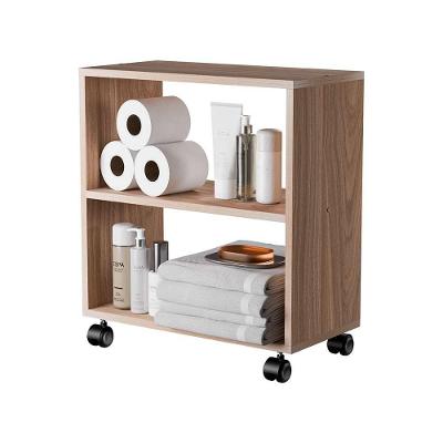 Gabinete para Banheiro Valencia com Rodinhas sem Portas MDF 50CM Marrom Mercado das Prateleiras