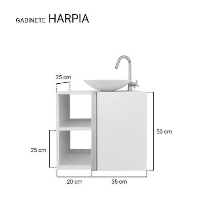 Gabinete para Banheiro Harpia 1 Porta MDP 55CM Branco Mercado das Prateleiras