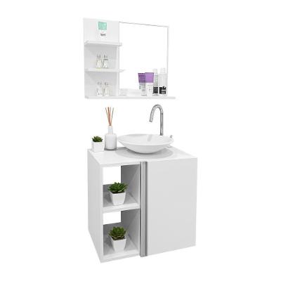 Gabinete para Banheiro Harpia 1 Porta 3 Prateleiras MDP 15mm 55CM Branco