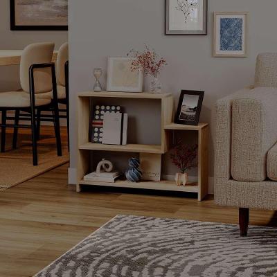 Estante Girona sem Porta 2 Prateleiras MDP 78CM Café Mercado das Prateleiras