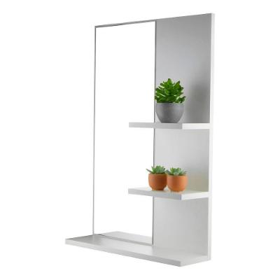 Espelho para Banheiro com Armário Liege B sem Porta 3 Prateleiras MDP 47CM Branco Mercado