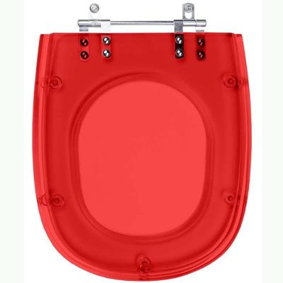 Assento Sanitário Vogue Plus Alongado Resina Plástica Parafusado Convencional Vermelho Transparente