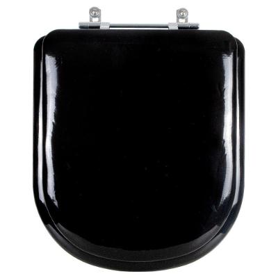 Assento Sanitário Vogue Plus Alongado Poliuretano Parafusado Almofadado Preto Pontto Lavabo