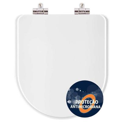 Assento Sanitário Level Alongado Resina Plástica Fechamento Suave Antibacteriano Branco Pontto