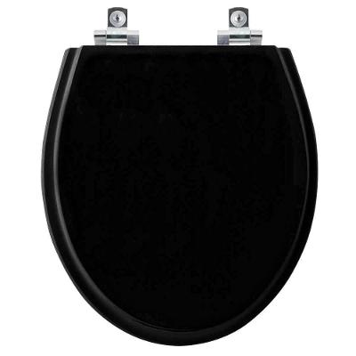 Assento Sanitário Windsor Alongado Plástico Fechamento Suave Preto Pontto Lavabo