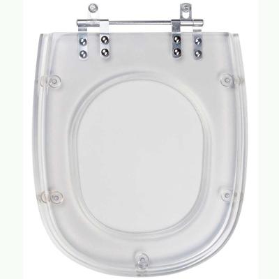 Assento Sanitário Optima Alongado Resina Plástica Convencional Alumínio Anodizado Transparente