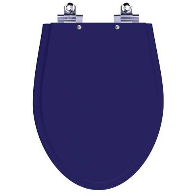 Assento Sanitário Victoria Alongado Laqueado Parafusado Fechamento Suave Azul Cobalto Pontto