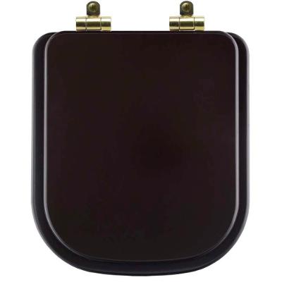 Assento Sanitário Quadra Quadrado Resina Plástica Fechamento Suave Soft Close Marrom Fosco Pontto