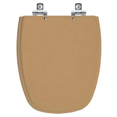 Assento Sanitário Monte Carlo Alongado Polipropileno Fechamento Suave Bege Pontto Lavabo 40CM