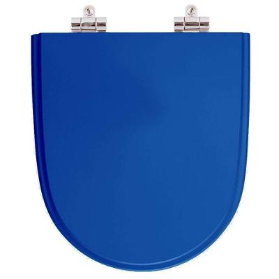 Assento Sanitário Mondiale Alongado Resina Plástica Fechamento Suave Almofadado Azul Mineral