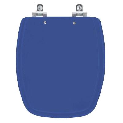 Assento Sanitário Primula Plus Alongado Polipropileno Fechamento Suave Almofadado Azul Pontto Lavabo