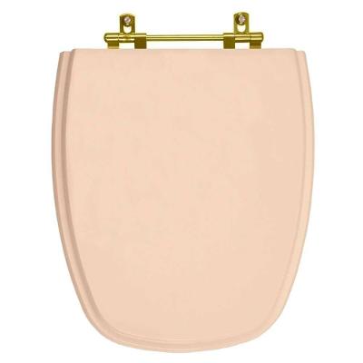 Assento Sanitário Monte Carlo Alongado Resina Plástica Parafusado Convencional Rosa Floral Pontto