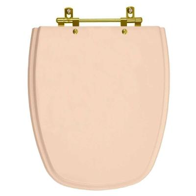 Assento Sanitário Monte Carlo Alongado MDF Fechamento Convencional Rosa Floral Pontto Lavabo