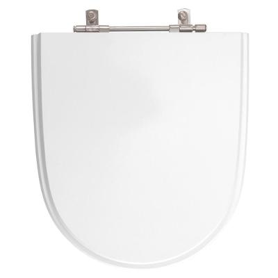 Assento Sanitário Mondiale Alongado MDF Fechamento Convencional Alumínio Anodizado Branco Pontto