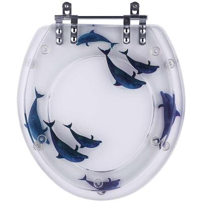 Assento Sanitário Golfinhos Oval Resina Plástica Parafusado Convencional Branco