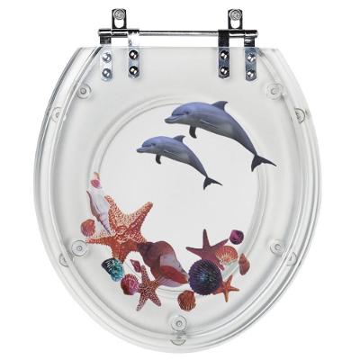 Assento Sanitário Golfinho Estrela do Mar Oval Resina Plástica Convencional Alumínio Anodizado