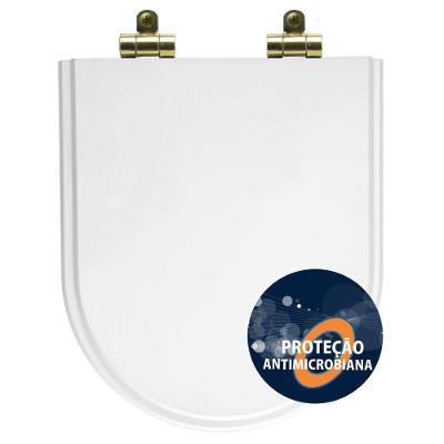 Assento Sanitário Duna Alongado Resina Plástica Parafusado Fechamento Suave Branco Pontto Lavabo