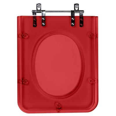 Assento Sanitário Quadra Quadrado Resina Plástica Parafusado Convencional Vermelho